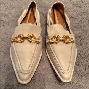 Tory Burch Cream Espadrilles with Gold Chain